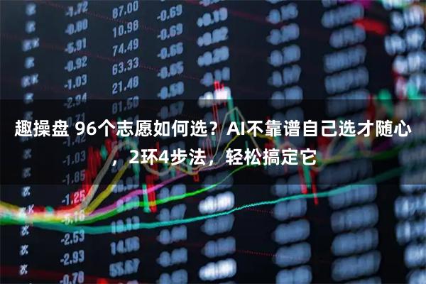 趣操盘 96个志愿如何选？AI不靠谱自己选才随心，2环4步法，轻松搞定它